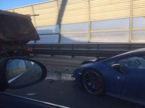 В Петербурге суперкар Lamborghini Huracan Avio врезался в самосвал