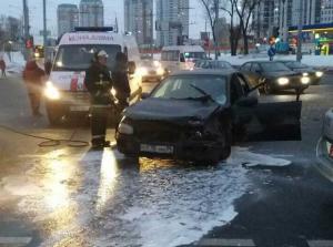 В столкновении Opel и Mitsubishi в Минске пострадал один из водителей 