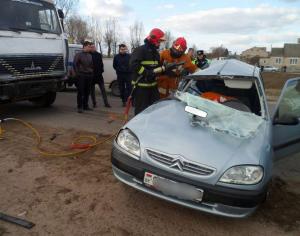 В Копыле столкнулись Citroen и МАЗ
