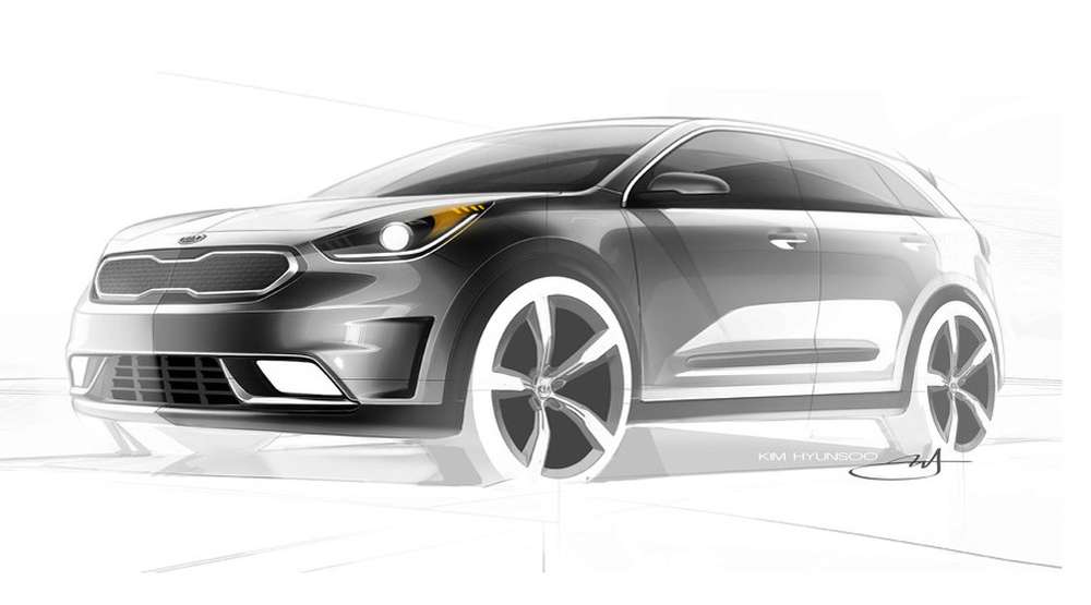 Компания Kia опубликовала первое изображение гибирдного кроссовера Niro