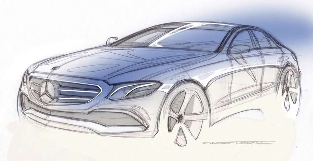 Компания Mercedes-Benz выпустила официальный эскиз седана E-Class новой генерации W213