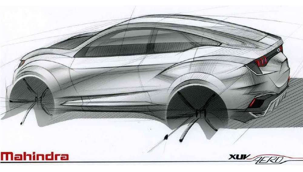 Концептуальный кроссовер Mahindra XUV Aero Coupe Concept показался на официальном эскизе