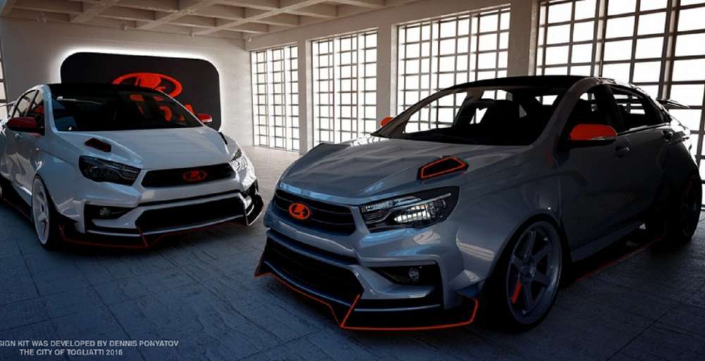 В Сети появились рендерные изображения седана Lada Vesta в новом стайлинге