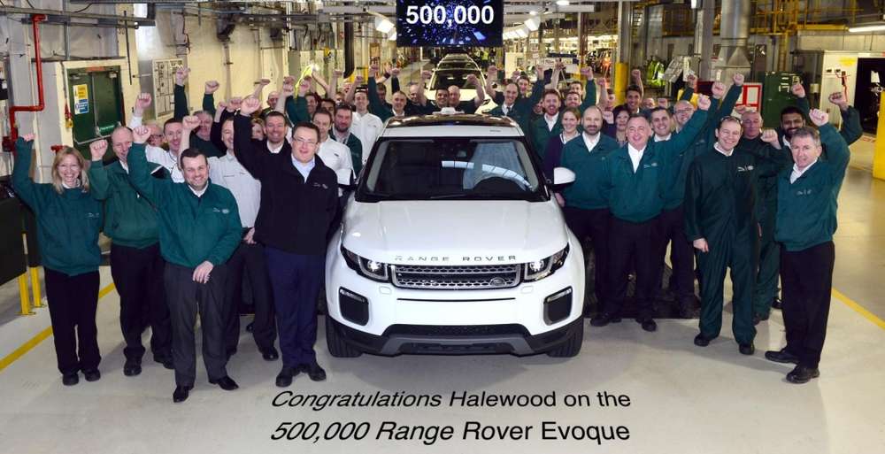Компания JLR выпустила полумиллионный компактный кроссовер Range Rover Evoque
