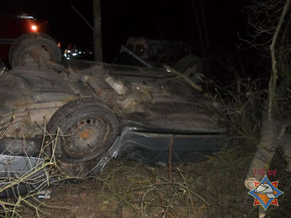 В Каменецком районе Audi вылетела в кювет и опрокинулась: потребовалась помощь спасателей