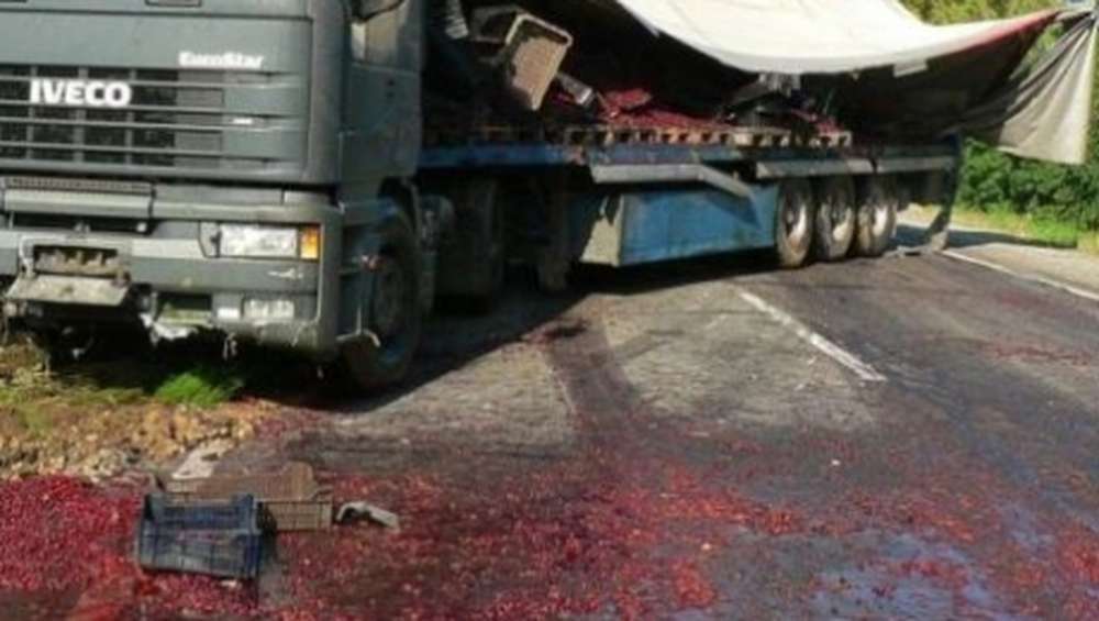 В Павлодарской области водитель усеял республиканскую трассу отборной черешней