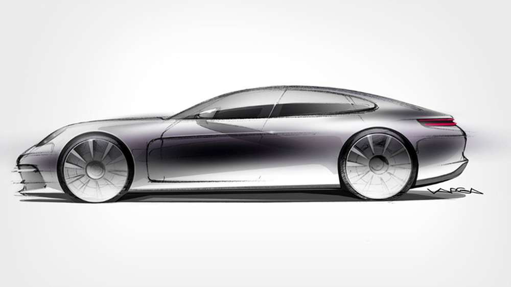 Porsche показал силуэт новой Panamera