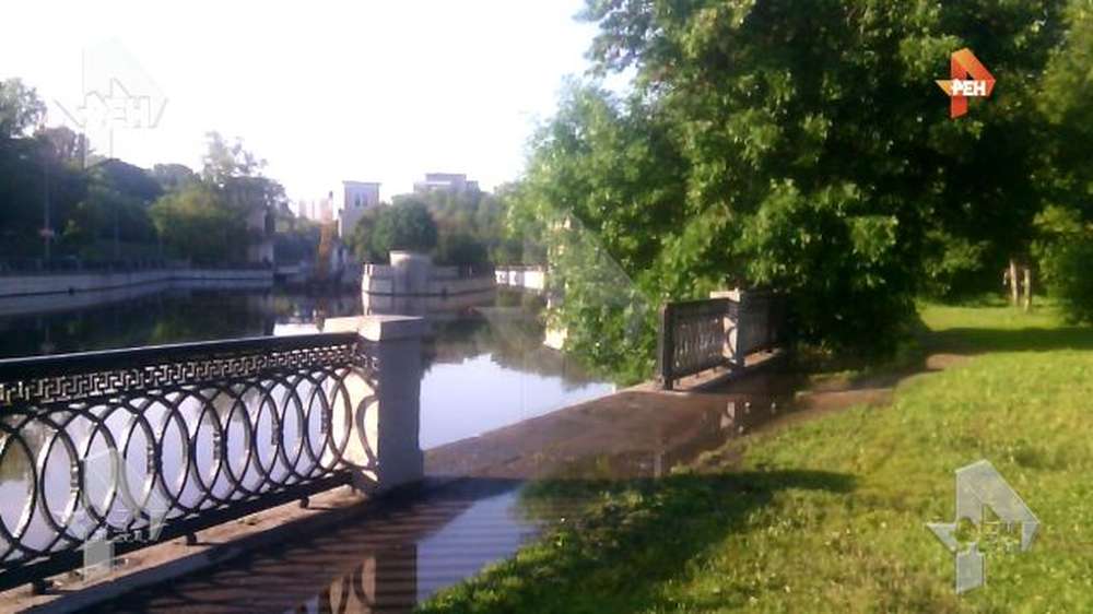 Машина упала в реку в центре Москвы