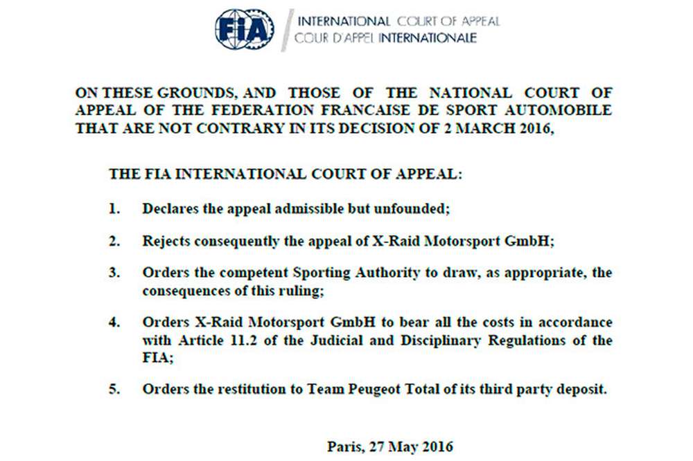 FIA подтвердила победу Петранселя в Дакаре