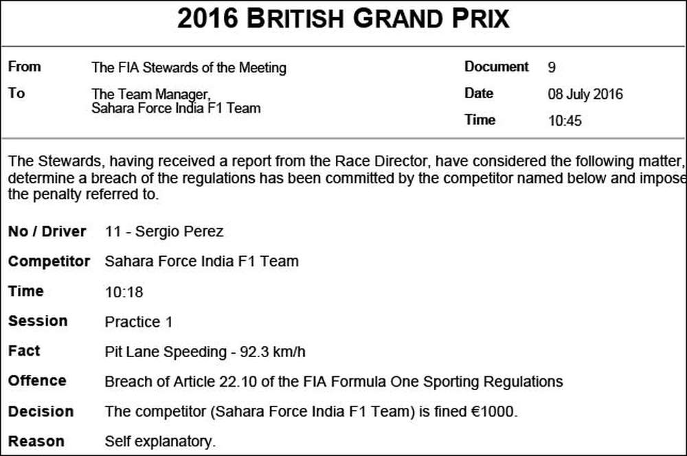 Стюарды дважды оштрафовали Force India