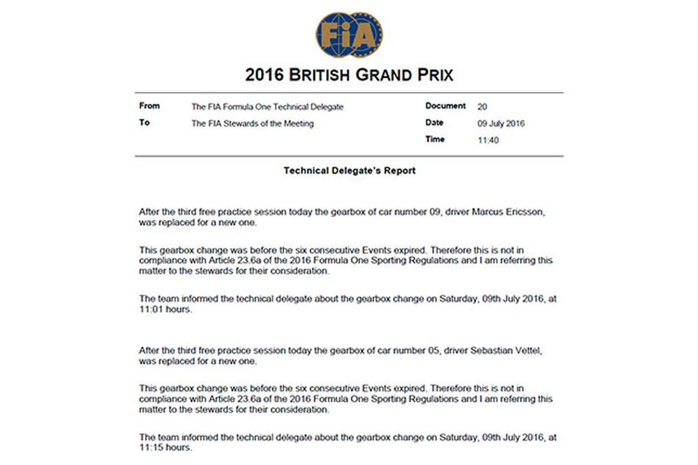 FIA подтвердила замену коробок передач на двух машинах