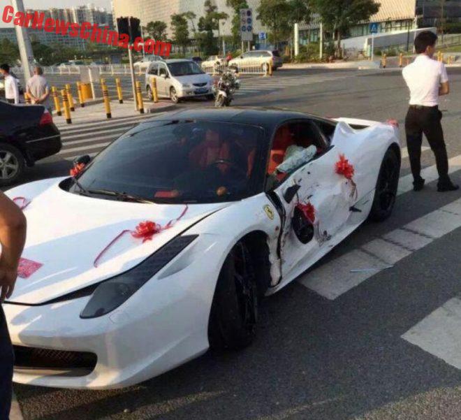 Свадебный Ferrari разбили в ДТП по пути в ЗАГС