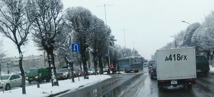 Автобус врезался в дерево на разделительной лесополосе в Алматы