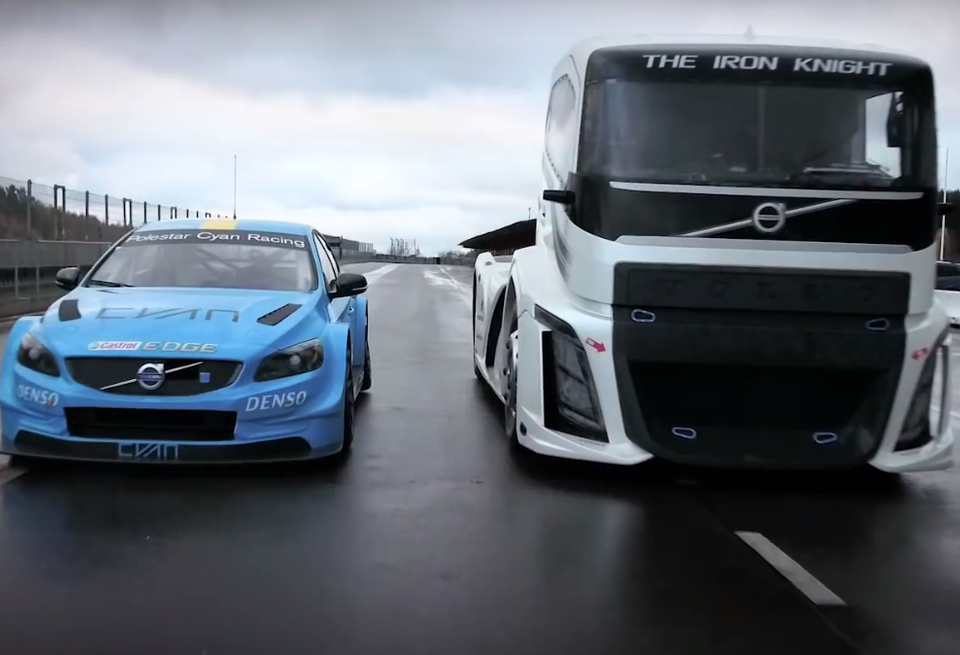 Volvo S60 Polestar против гоночного тягача The Iron Knight