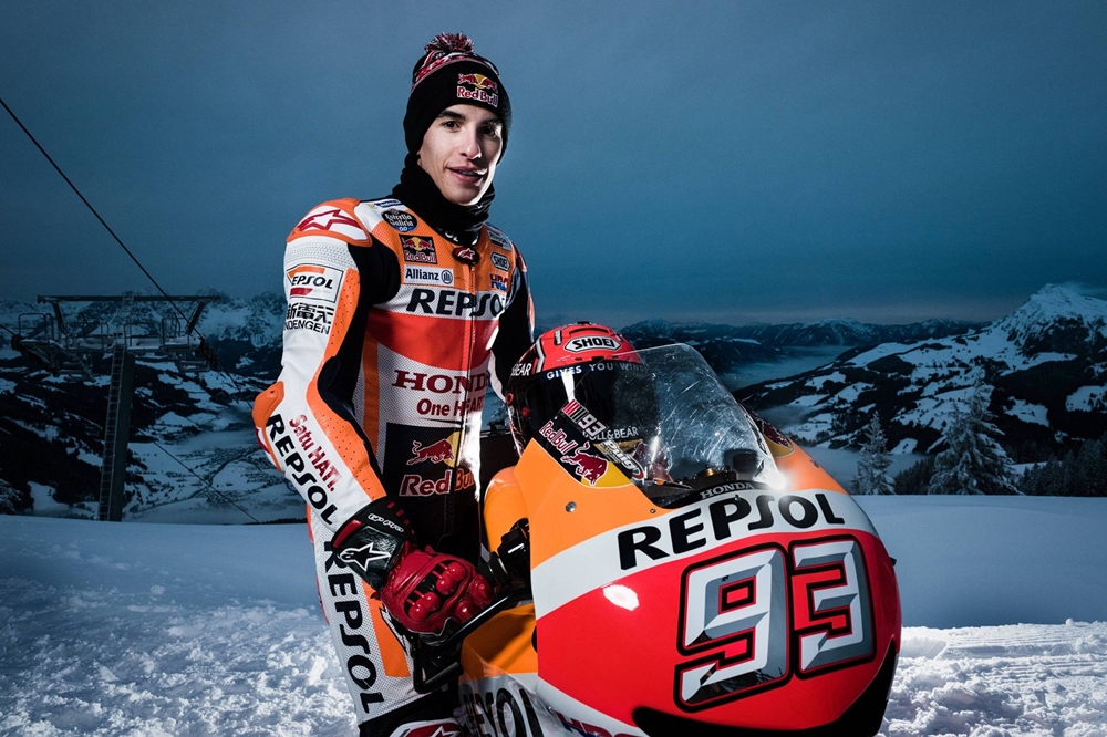 Маркес в Альпах на Honda RC213V
