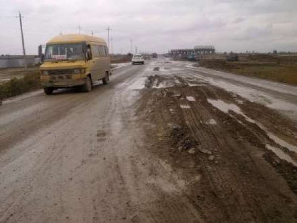 Акция протеста водителей автобусов в Ширване и Сальяне